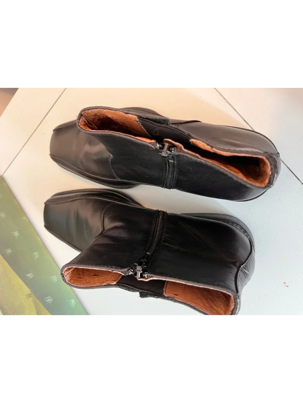 Johnston & Murphy Men's Leather Dress Ankle Boots Side-Zip Square Toe Size 9